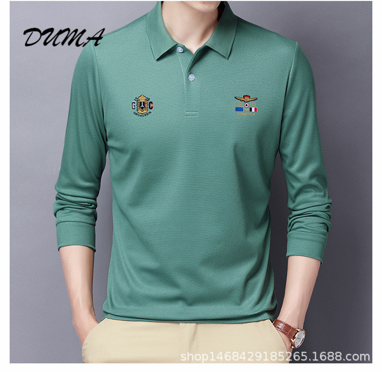 "DUMA" Lapel polo shirt Men's Long sleeve Shirt Business t-shirt  top fashion appointment daily