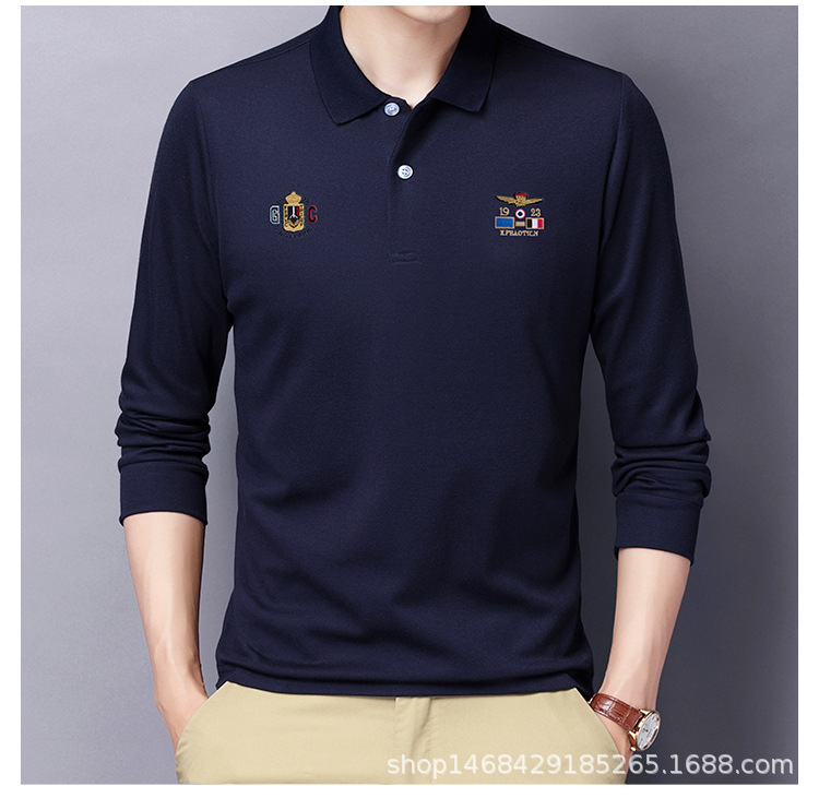 "DUMA" Lapel polo shirt Men's Long sleeve Shirt Business t-shirt  top fashion appointment daily