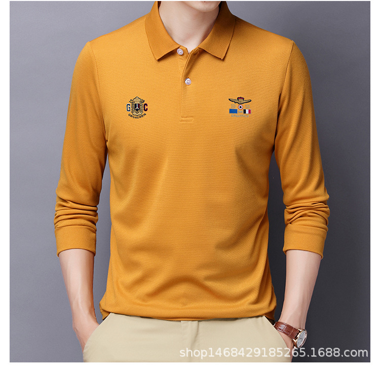 "DUMA" Lapel polo shirt Men's Long sleeve Shirt Business t-shirt  top fashion appointment daily
