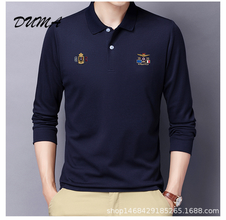 "DUMA" Lapel polo shirt Men's Long sleeve Shirt Business t-shirt  top fashion appointment daily