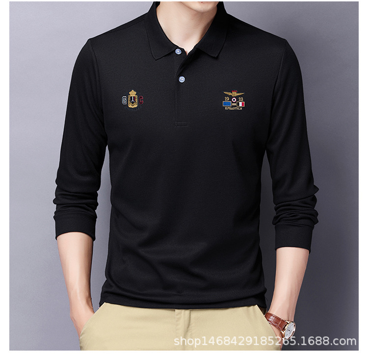 "DUMA" Lapel polo shirt Men's Long sleeve Shirt Business t-shirt  top fashion appointment daily