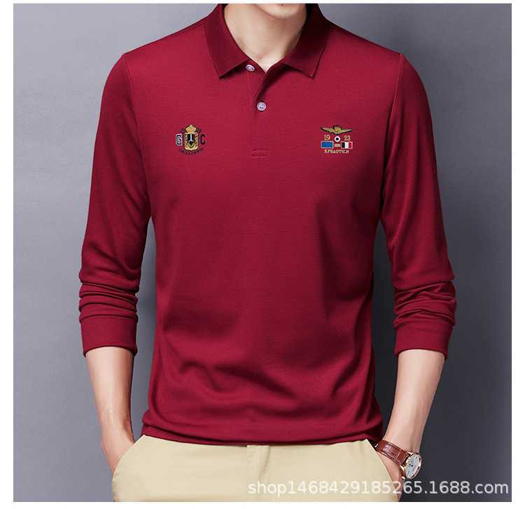 "DUMA" Lapel polo shirt Men's Long sleeve Shirt Business t-shirt  top fashion appointment daily