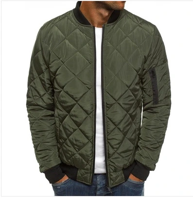 "DUMA" Men Solid color Jacket padded jacket Lingge Stitch Thicken Stand-up collar Cotton jacket winter Warm coat