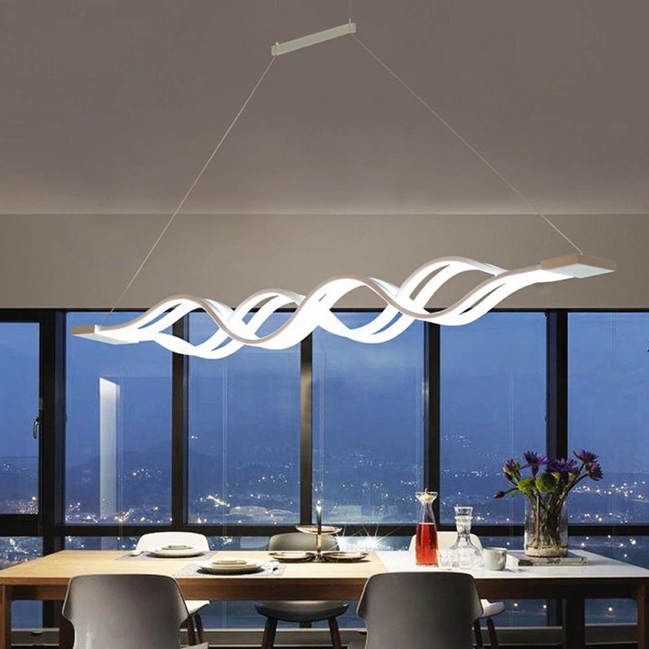 Personality chandelier led restaurant lamp wave living room study bar chandelier cafe bar