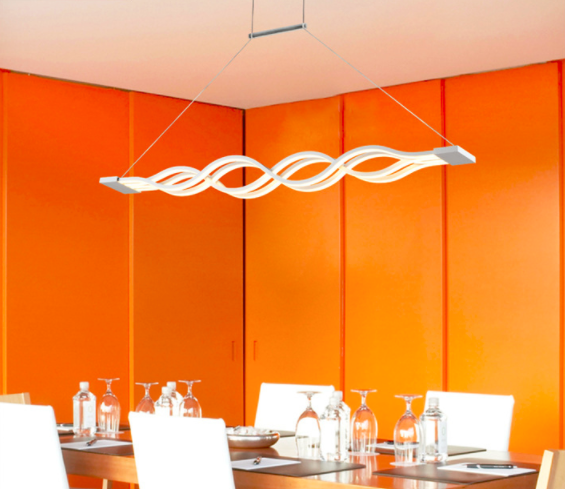 Personality chandelier led restaurant lamp wave living room study bar chandelier cafe bar
