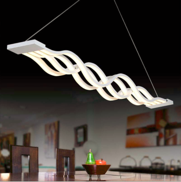 Personality chandelier led restaurant lamp wave living room study bar chandelier cafe bar