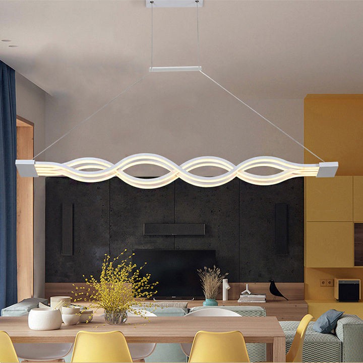 Personality chandelier led restaurant lamp wave living room study bar chandelier cafe bar