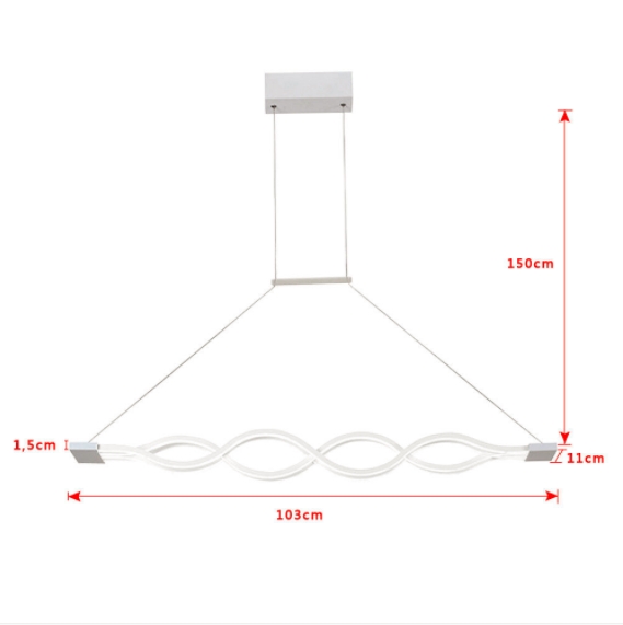 Personality chandelier led restaurant lamp wave living room study bar chandelier cafe bar