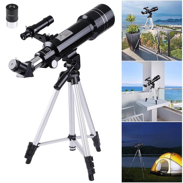 400x70mm refractive index telescope eyepiece for children's beginner's tripod