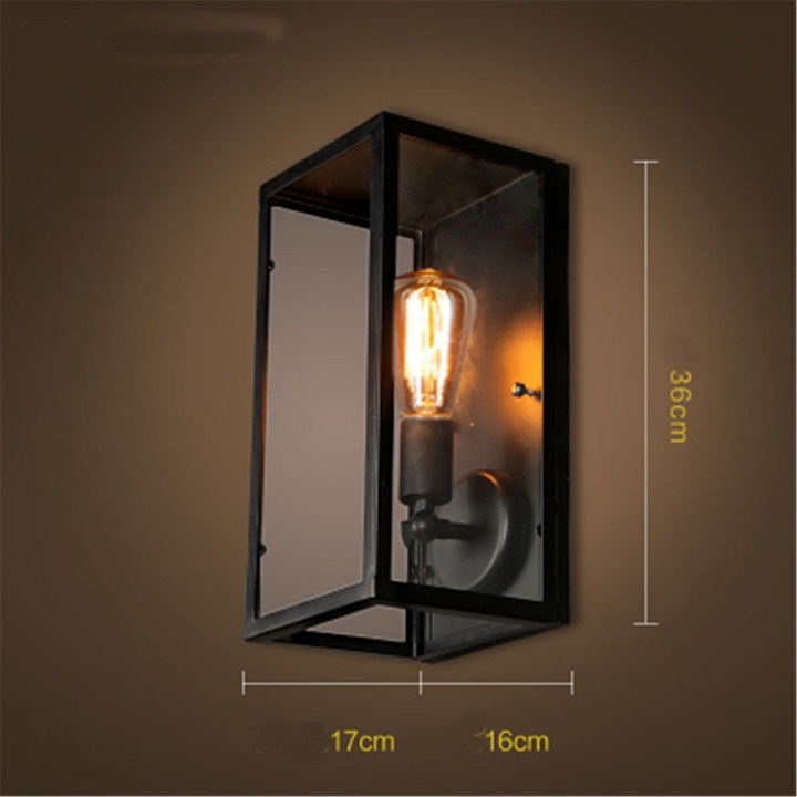 Retro industrial wind wall lamp courtyard restaurant balcony lamp simple wrought iron waterproof