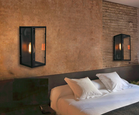 Retro industrial wind wall lamp courtyard restaurant balcony lamp simple wrought iron waterproof