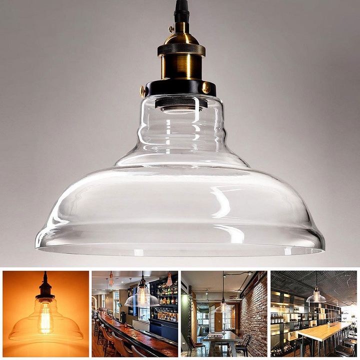 New industrial chandelier retro chandelier ceiling transparent glass simple personality creative