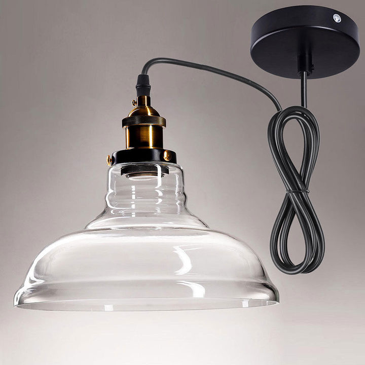 New industrial chandelier retro chandelier ceiling transparent glass simple personality creative