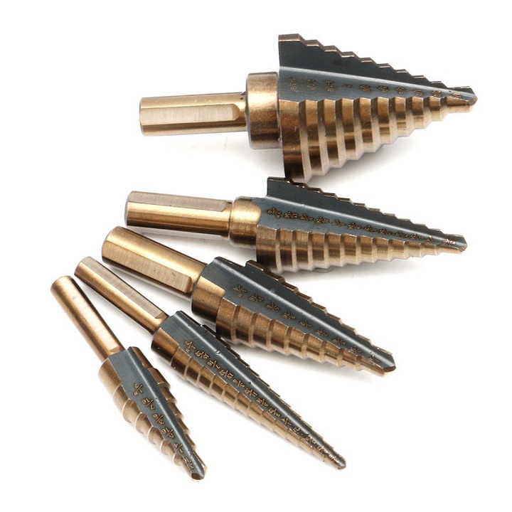 5-piece set of inch step drill set / step drill / steel plate drill / twist drill