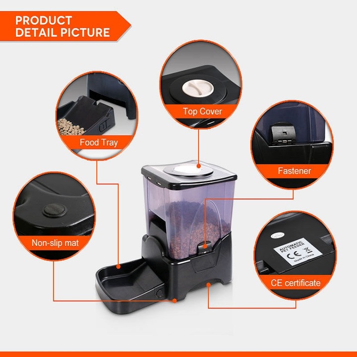 10L LCD display programmable part control automatic pet food feeder