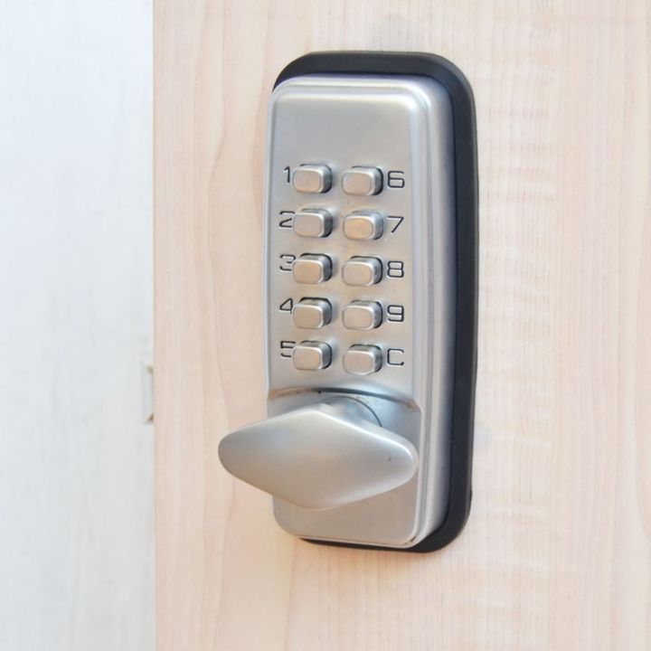 Mechanical door lock without key into external combination digital code waterproof