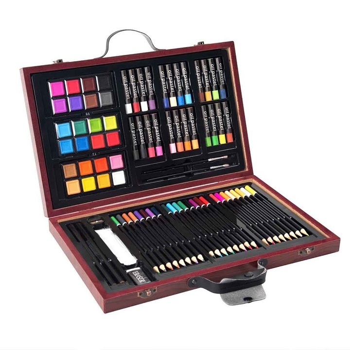 80 pieces of luxury art set painting and painting luggage accessories