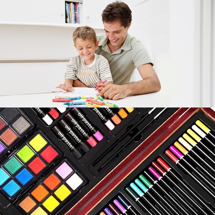 80 pieces of luxury art set painting and painting luggage accessories