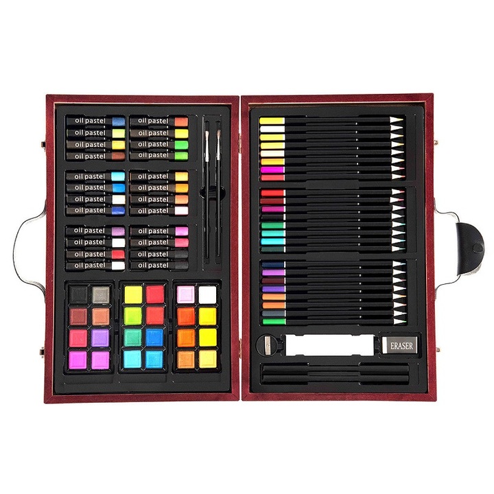 80 pieces of luxury art set painting and painting luggage accessories
