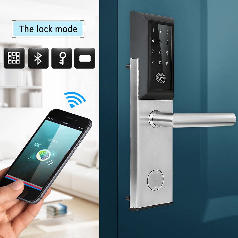 Digital electronic smart WiFi Bluetooth door lock password keyboard touch screen