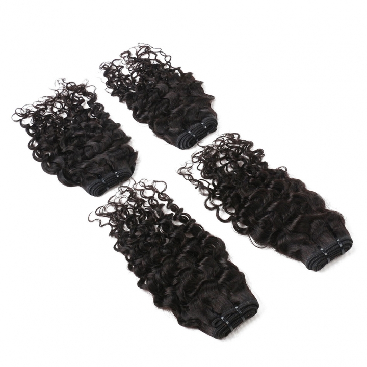 BHF 8A Brazilian Water Wave Virgin hair 4 Bundles 8-14" with Natural Black 100% Human Hair 50g/pc