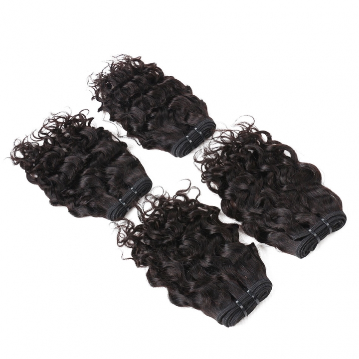 BHF Indian Water Wave 4 Bundles Natural Color 8A Unprocessed Water Curly Weave Human Hair 50g/pc
