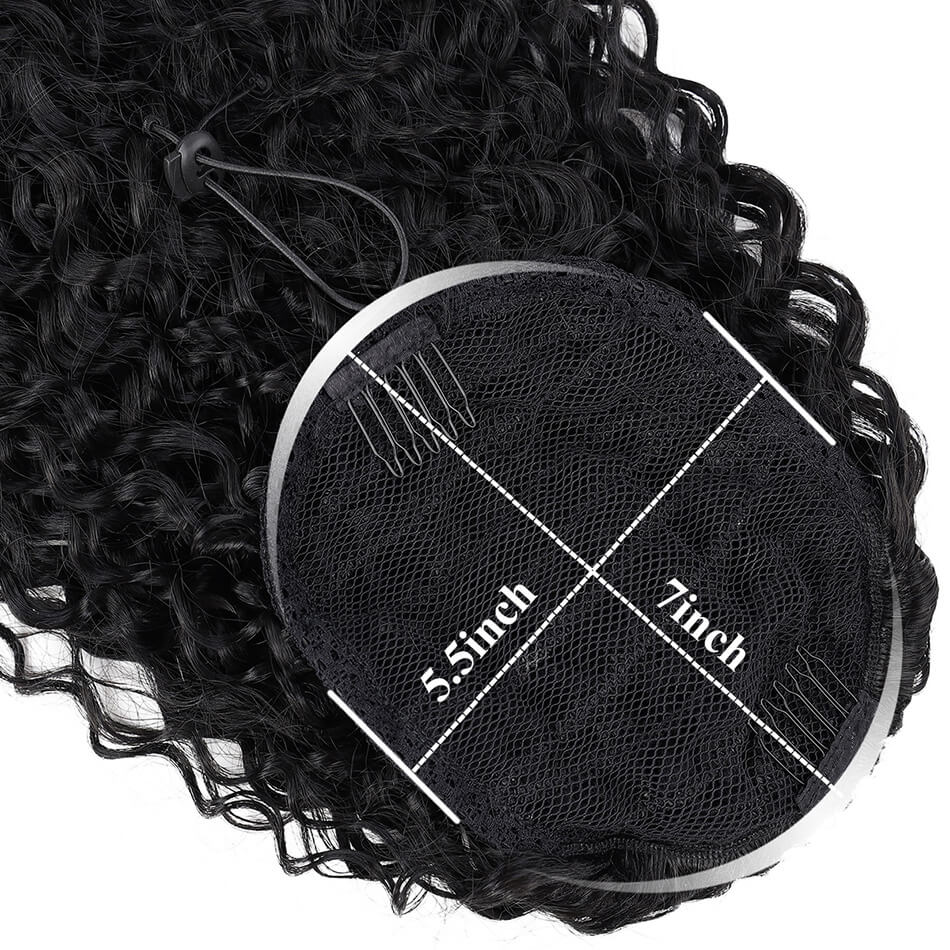 BHF Water Wave 28inch Ponytail Synthetic Hairpiece Wrap on Clip Hair Extensions PonyTail 150G/PC