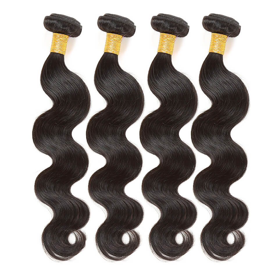 BHF Malaysian Body Wave 8A Hair Weave 4 Bundles 8-24 Inch Natural Black Human Virgin Hair  50g/Piece