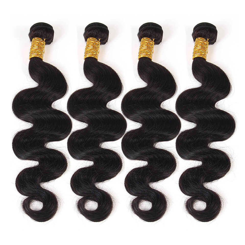 BHF Indian 8A Body Wave 4 Bundles Hair Natural Black 100% Human Hair  Hair Weave 50/PC Virgin Hair