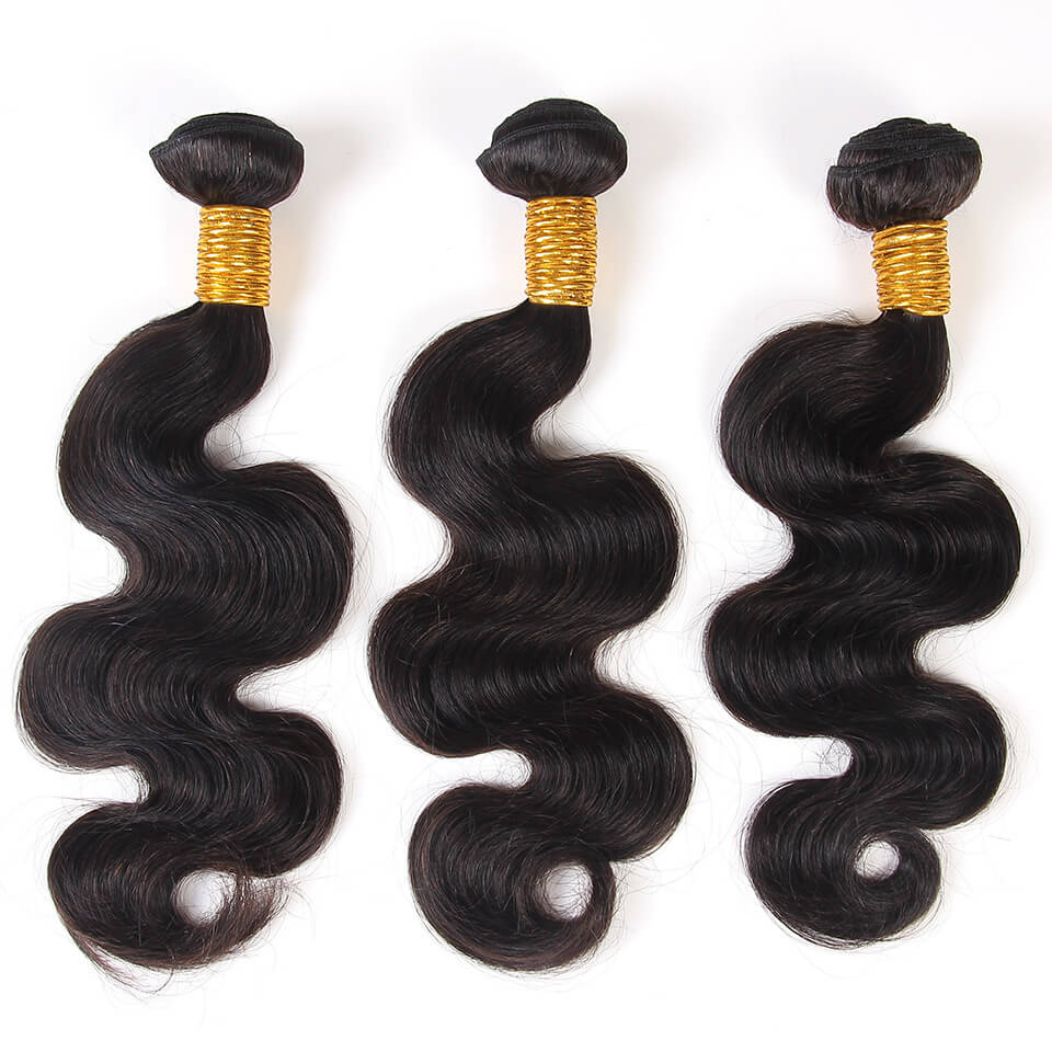 BHF Malaysian Body Wave Hair Bundles 3Pcs/lot 100% Human Virgin Hair extensions 8"-24" Natural Color
