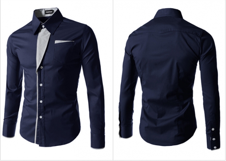 New Fashion Long Sleeve Shirt Men Slim Design Formal Casual Male Dress Shirt Size M-4XL