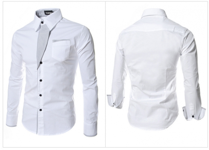New Fashion Long Sleeve Shirt Men Slim Design Formal Casual Male Dress Shirt Size M-4XL