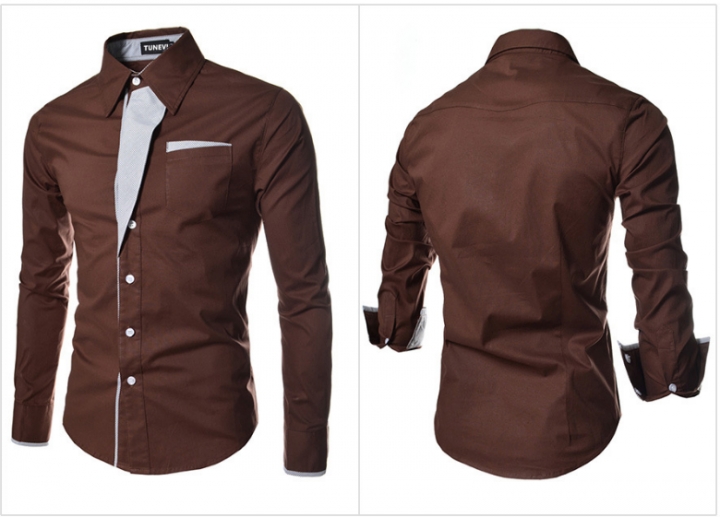 New Fashion Long Sleeve Shirt Men Slim Design Formal Casual Male Dress Shirt Size M-4XL