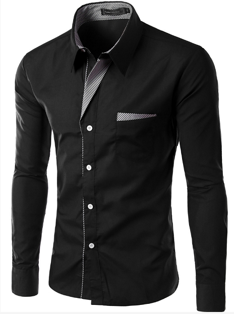 New Fashion Long Sleeve Shirt Men Slim Design Formal Casual Male Dress Shirt Size M-4XL