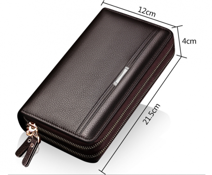 Zipper Men Clutch Bags PU Men's Leather Wallet Men Handy Bag Male Long Wallets Man Purses