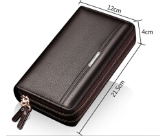 Zipper Men Clutch Bags PU Men's Leather Wallet Men Handy Bag Male Long Wallets Man Purses