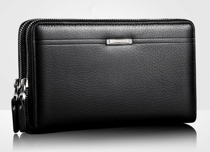 Zipper Men Clutch Bags PU Men's Leather Wallet Men Handy Bag Male Long Wallets Man Purses