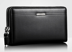 Zipper Men Clutch Bags PU Men's Leather Wallet Men Handy Bag Male Long Wallets Man Purses