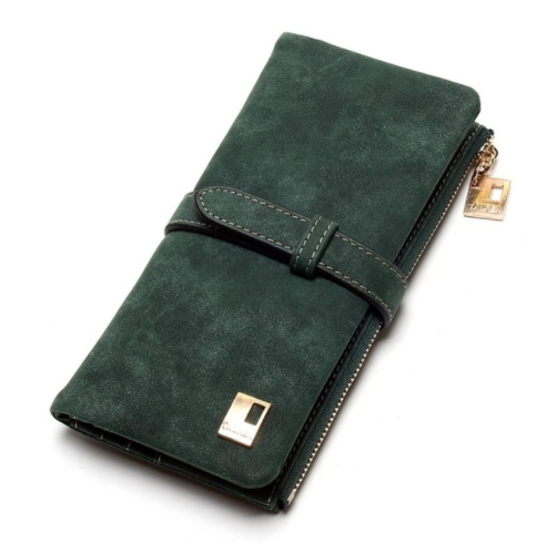 New Fashion Women Wallets Drawstring Nubuck Leather Zipper Wallet Women's Long Design Purse