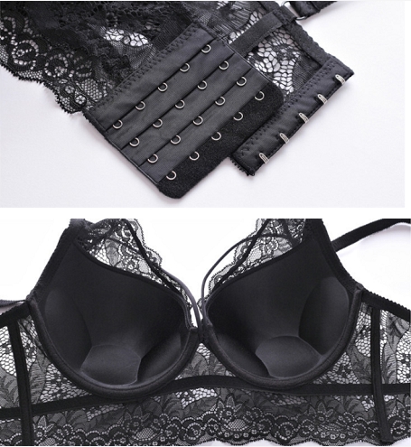 Women C Sexy Bra Set Lace Hollow Out Panty Underwear Set Red Black Beige Transparent Bra
