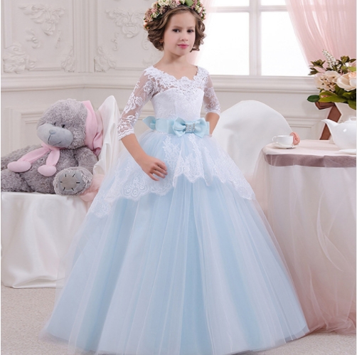 High Quality Party Girls Dress Elegant Performance Kids Dresses  Princess Wedding Dress Costume