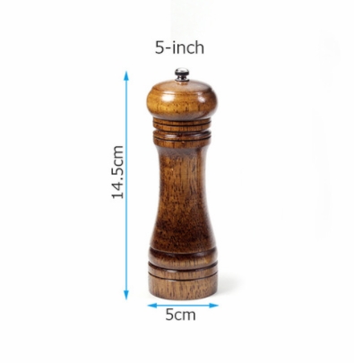 Salt Pepper Mill Solid Wood Pepper Mill with Strong Adjustable Ceramic Grinder 5" 8" Kitchen Tools