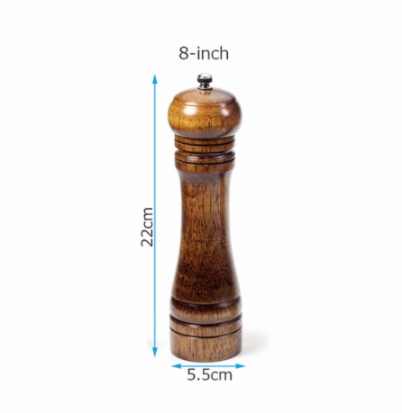 Salt Pepper Mill Solid Wood Pepper Mill with Strong Adjustable Ceramic Grinder 5" 8" Kitchen Tools