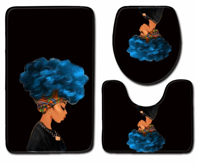 3pcs/set Anti Slip Water Absorb Floor Rug Carpet Bath Mat Polyester Toilet Mat Home Decor