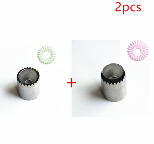 2pcs/set Ring Cookies Mold Piping Nozzles Icing Piping Nozzles Set Cake Decorating Pastry Tip