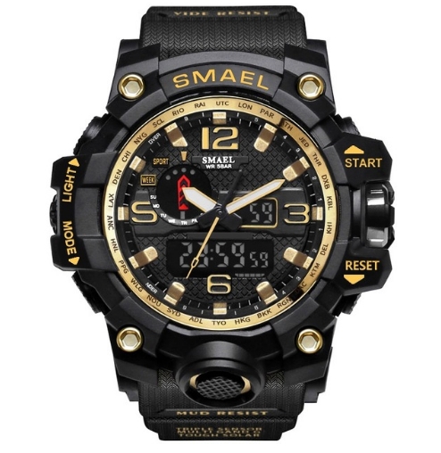 Men Sports Watches Dual Display Analog Digital LED Wristwatches Waterproof Watch
