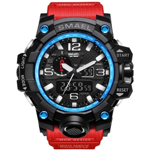Men Sports Watches Dual Display Analog Digital LED Wristwatches Waterproof Watch
