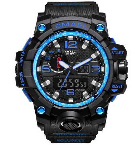 Men Sports Watches Dual Display Analog Digital LED Wristwatches Waterproof Watch
