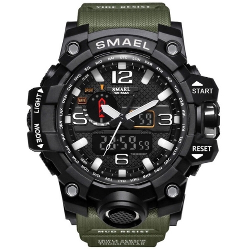 Men Sports Watches Dual Display Analog Digital LED Wristwatches Waterproof Watch