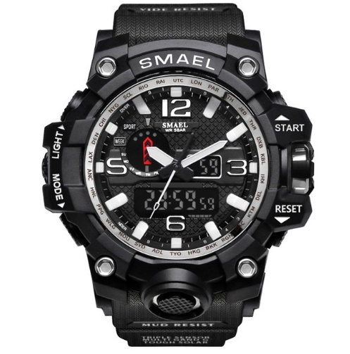 Men Sports Watches Dual Display Analog Digital LED Wristwatches Waterproof Watch